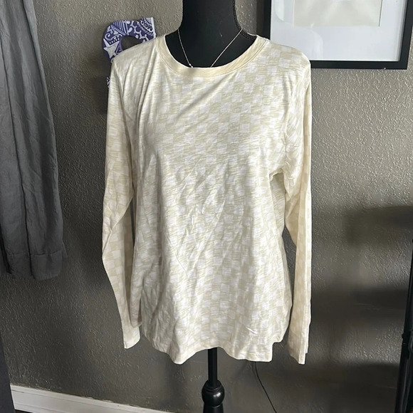 Yellow and white checkered Sonoma long sleeve - Picture 1 of 4